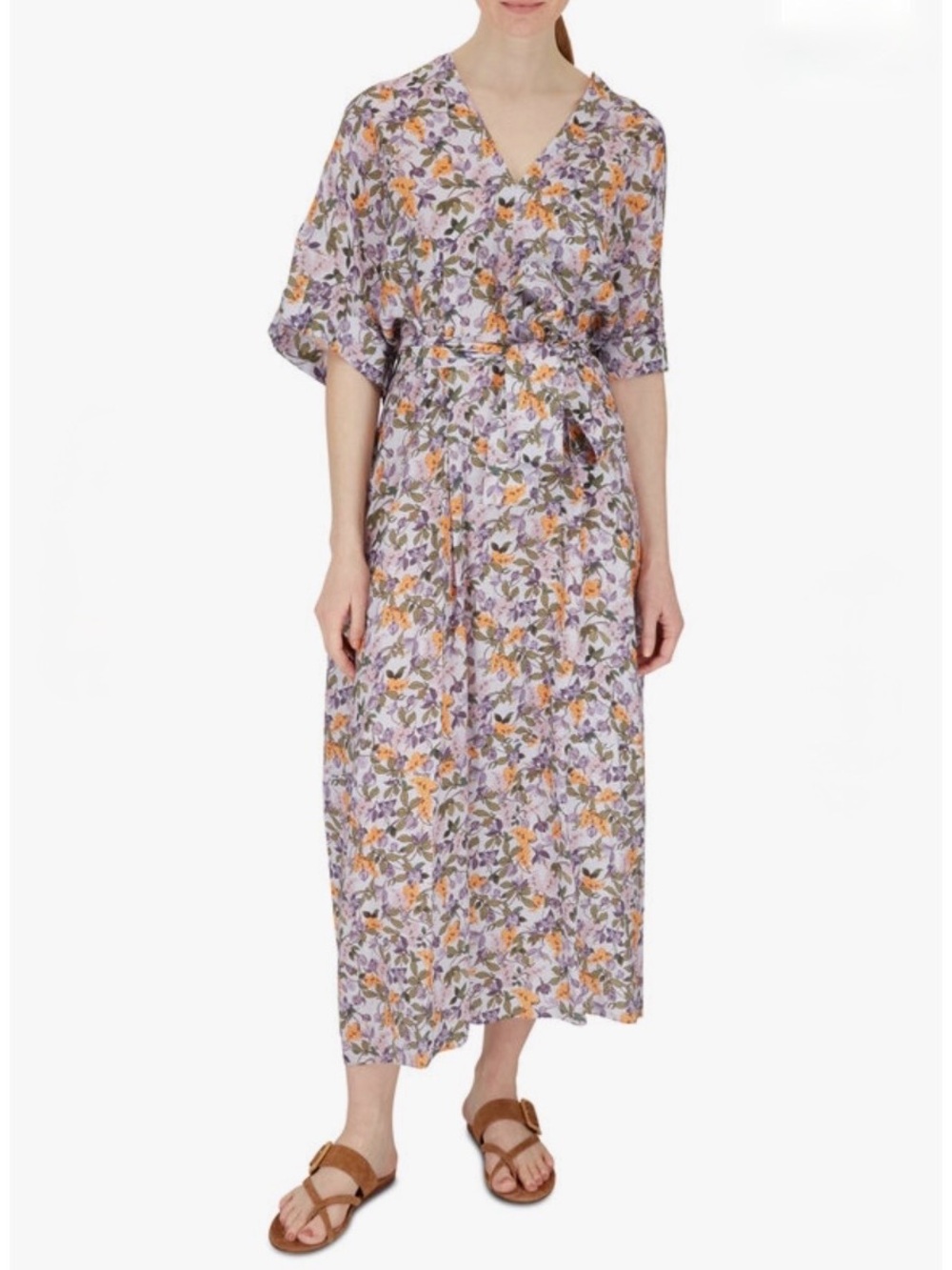 NWOT VINCE
Violetta Wisteria Vine Cuffed Sleeve
V-Neck Dress
